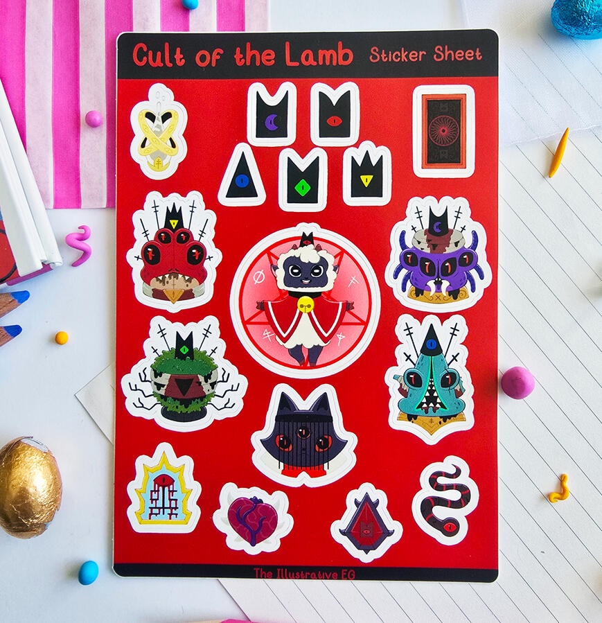 Cult of the Lamb Sticker Sheet