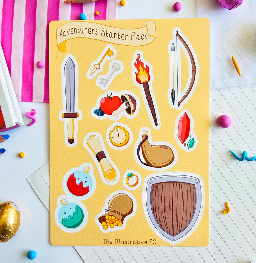 Adventurers Starter Pack Sticker Sheet