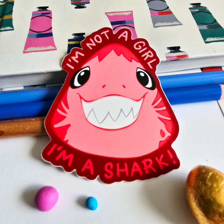 Nimona "I'm not a girl, I'm a Shark!" Sticker