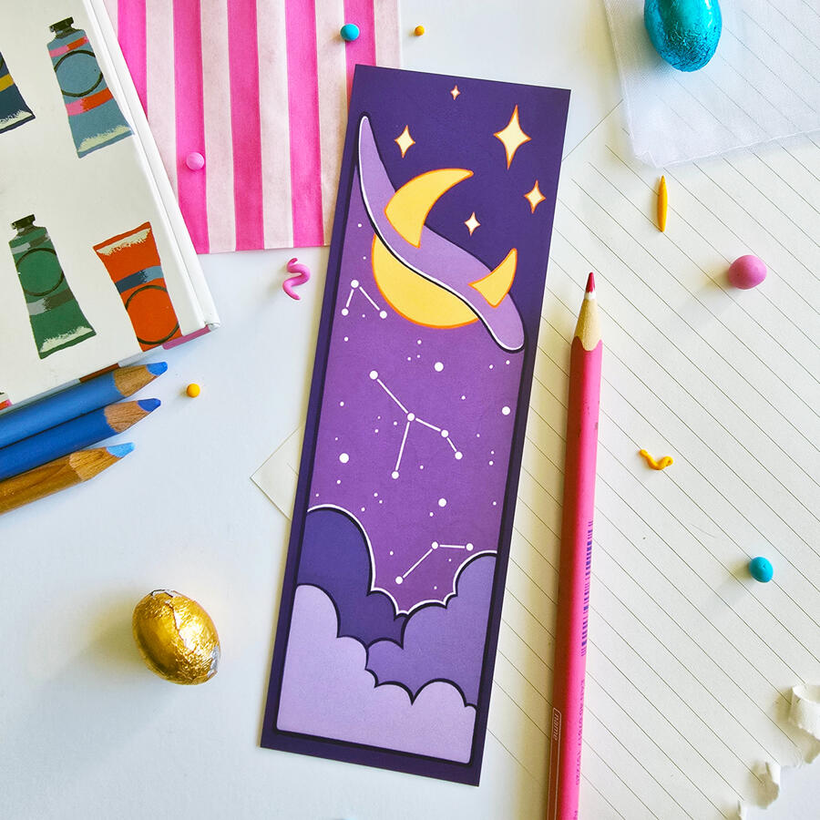 Purple Moon Bookmark